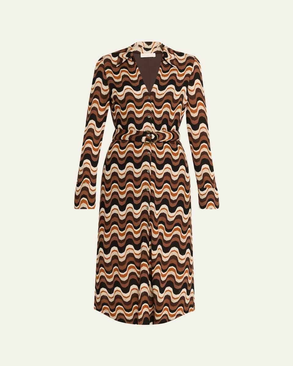 Swirl Lydia Belted Midi Shirtdress